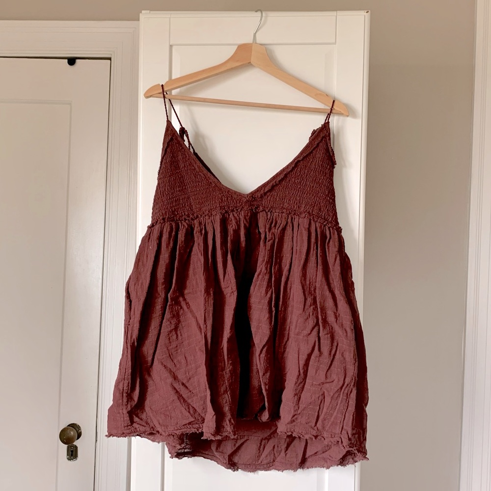 NEW Free People Oversized Chocolate Brown Mini Dress / Tunic XS